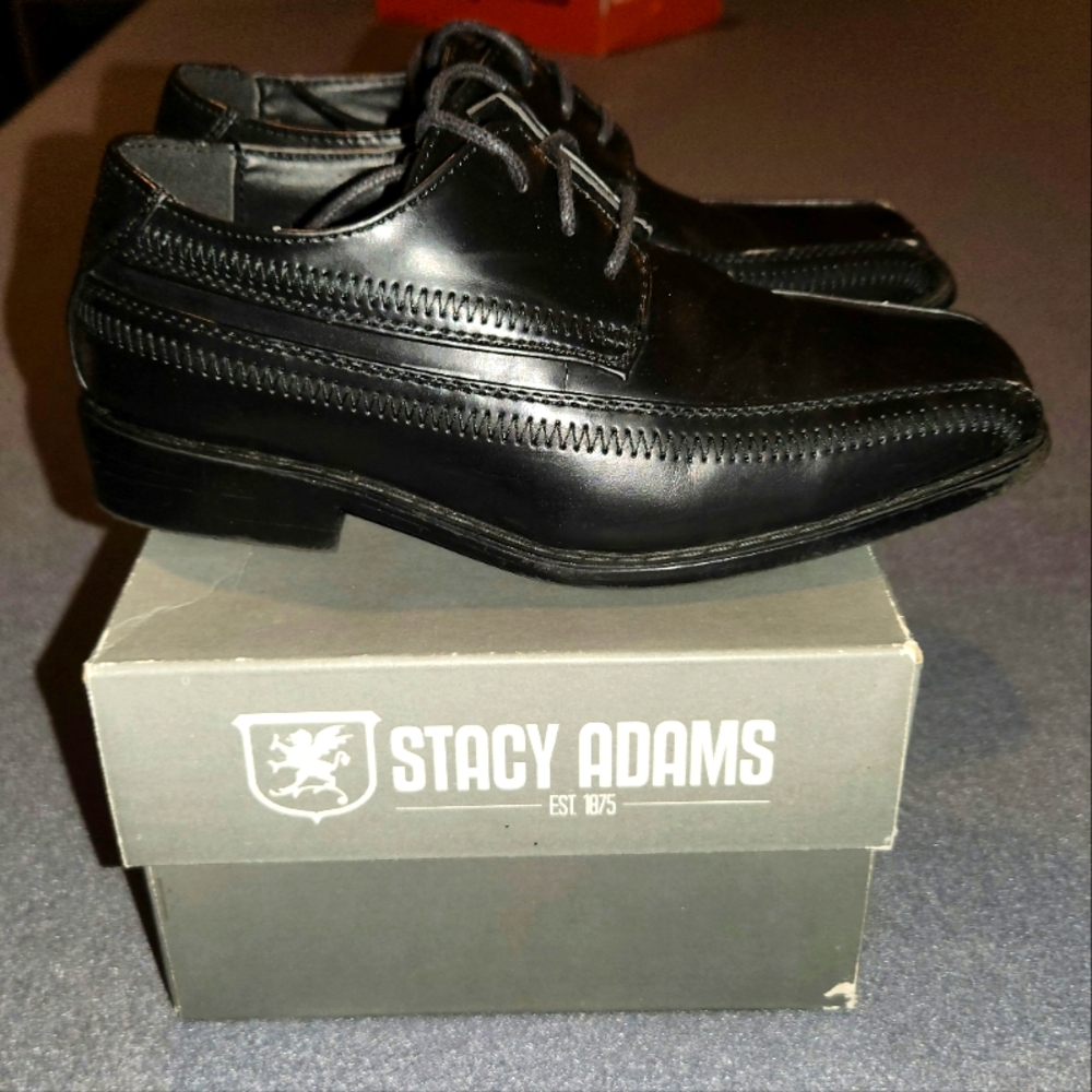 Stacy Adams Black Boy's Dress Shoes